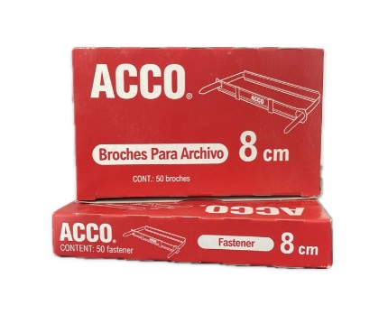 Broches acco para archivo 8 cms c/50